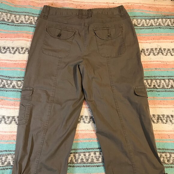 Stylish Brown Cargo Pants with Embroidery sz 8 - Picture 8 of 13